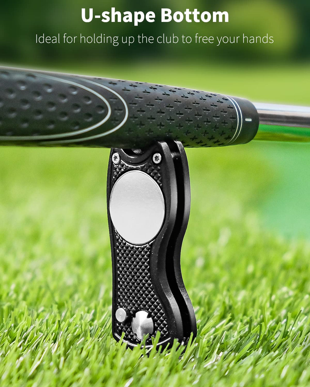 GreenHaven magnetic ball marker seated in handle for secure quick access