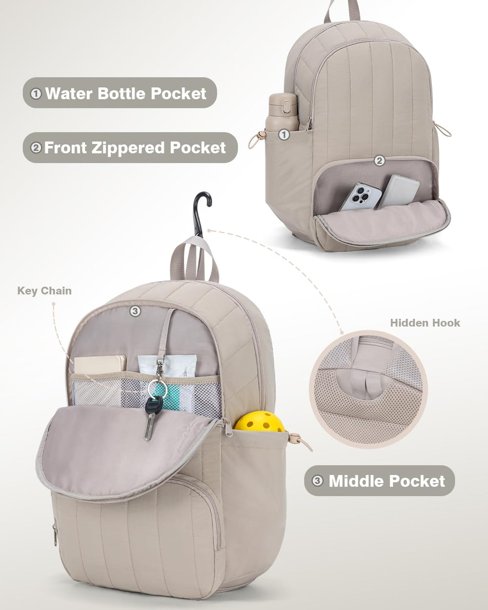 GreenTaya padded back panel and straps, ergonomic comfort for long wear benefit