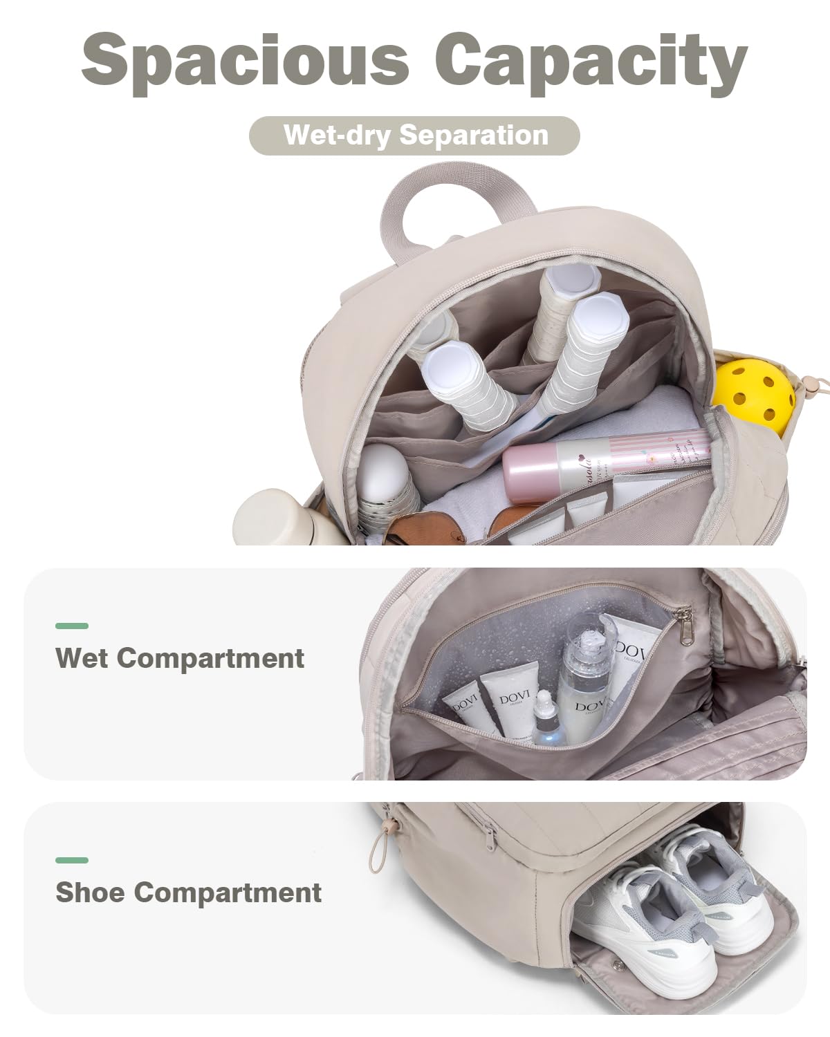 GreenTaya open main compartment with paddle slots and wet pocket, protects gear benefit