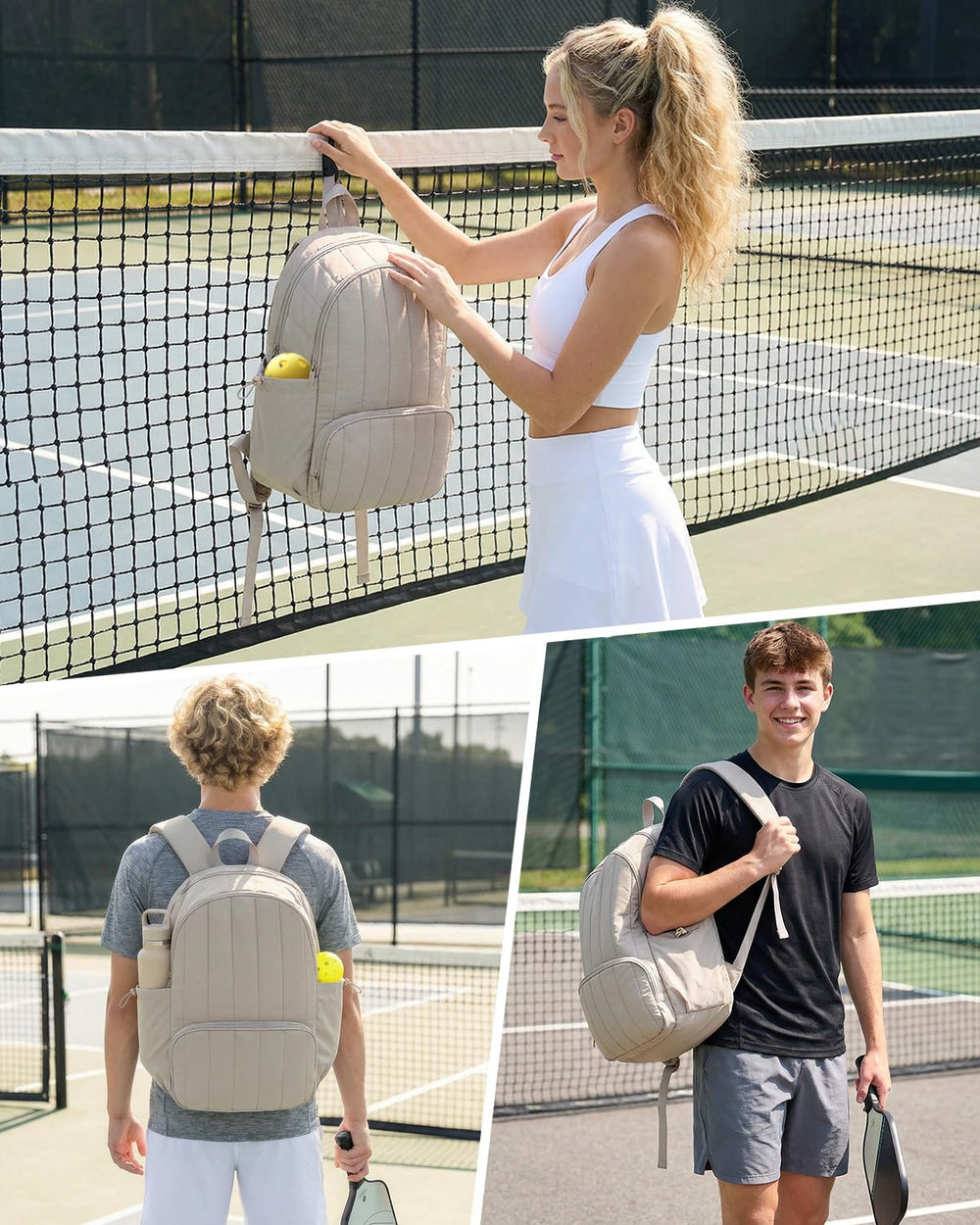 GreenTaya side pockets with bottle and balls, fast access during matches benefit