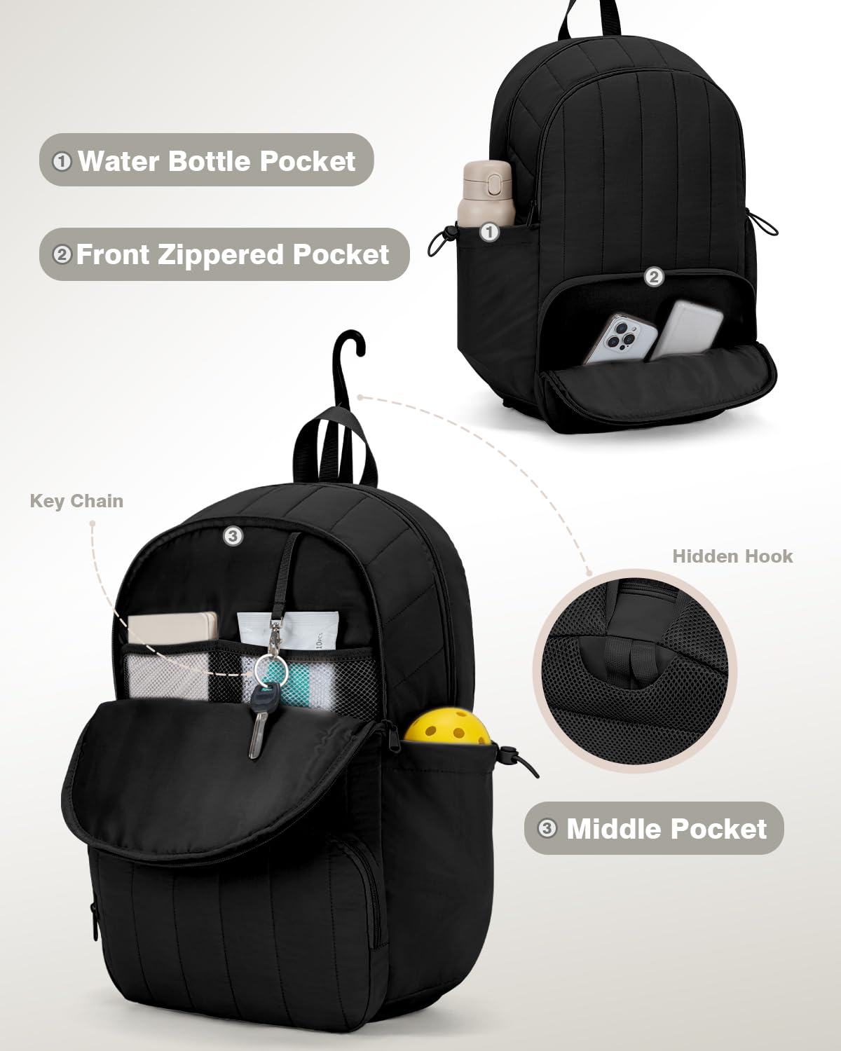 GreenTaya padded back panel and cushioned straps improving comfort on long carries