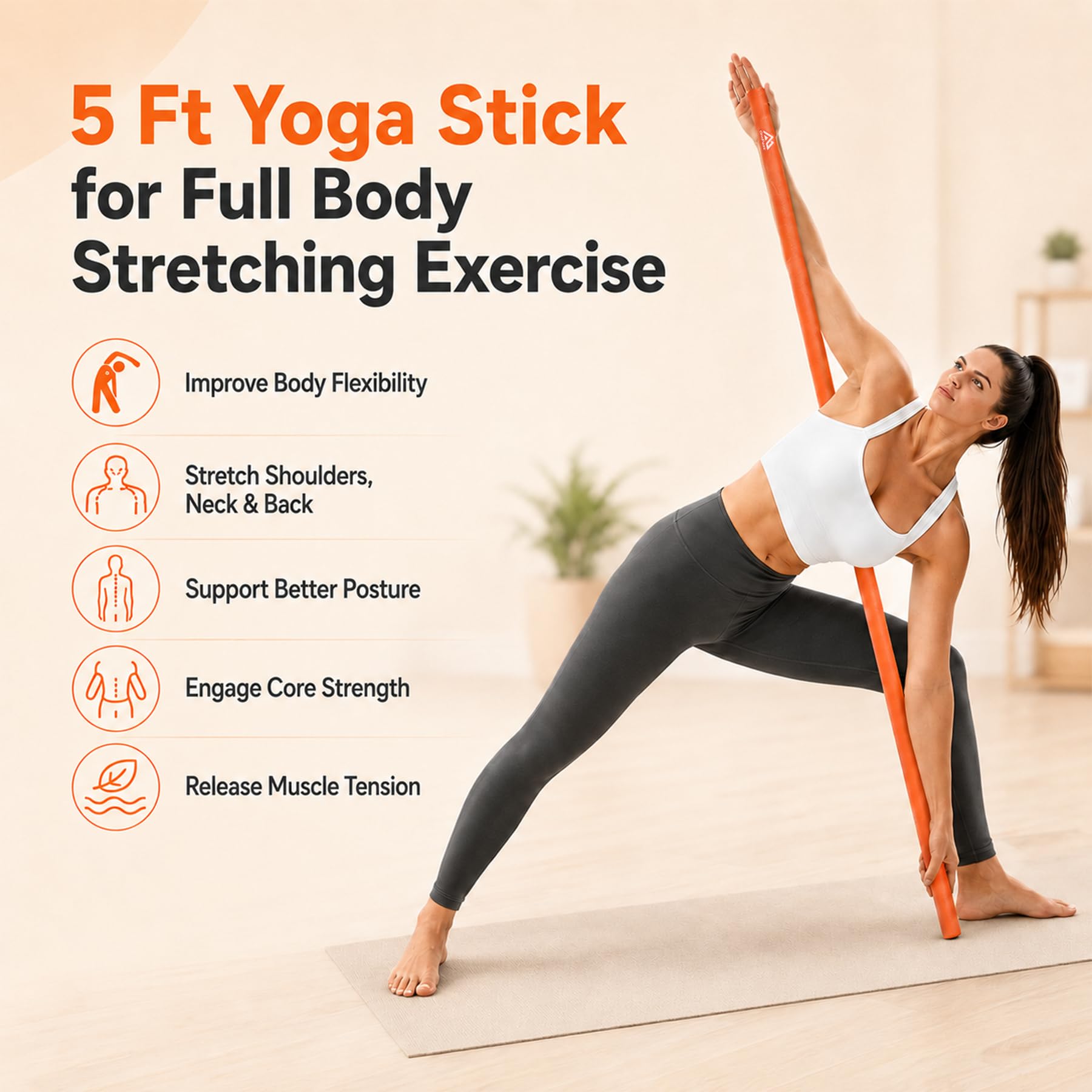 grnpeak yoga stick disassembled into compact segments for easy travel and storage
