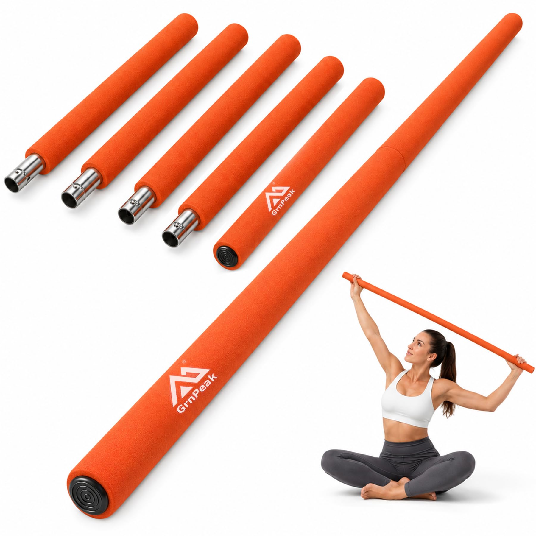 grnpeak yoga stick front assembled showing full length and stable grip for improved posture