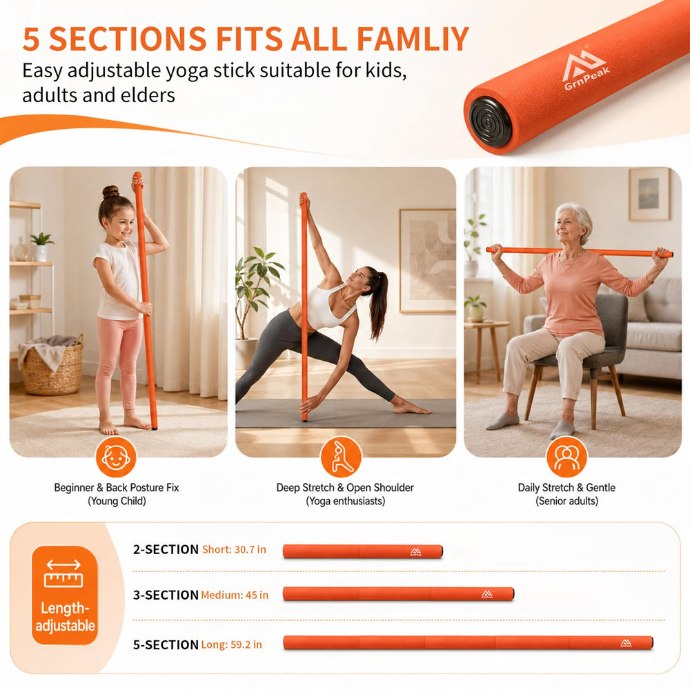 grnpeak yoga stick size comparison beside a backpack illustrating portability and convenience