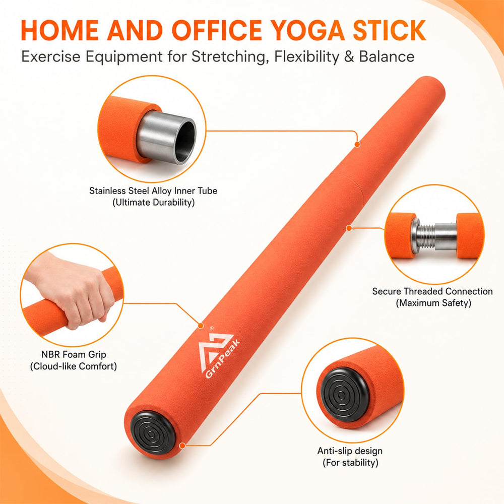 grnpeak yoga stick threaded joint detail showing reinforced connection for wobble-free use