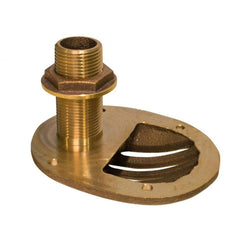 GROCO front view of bronze scoop thru-hull showing streamlined intake and secure fit