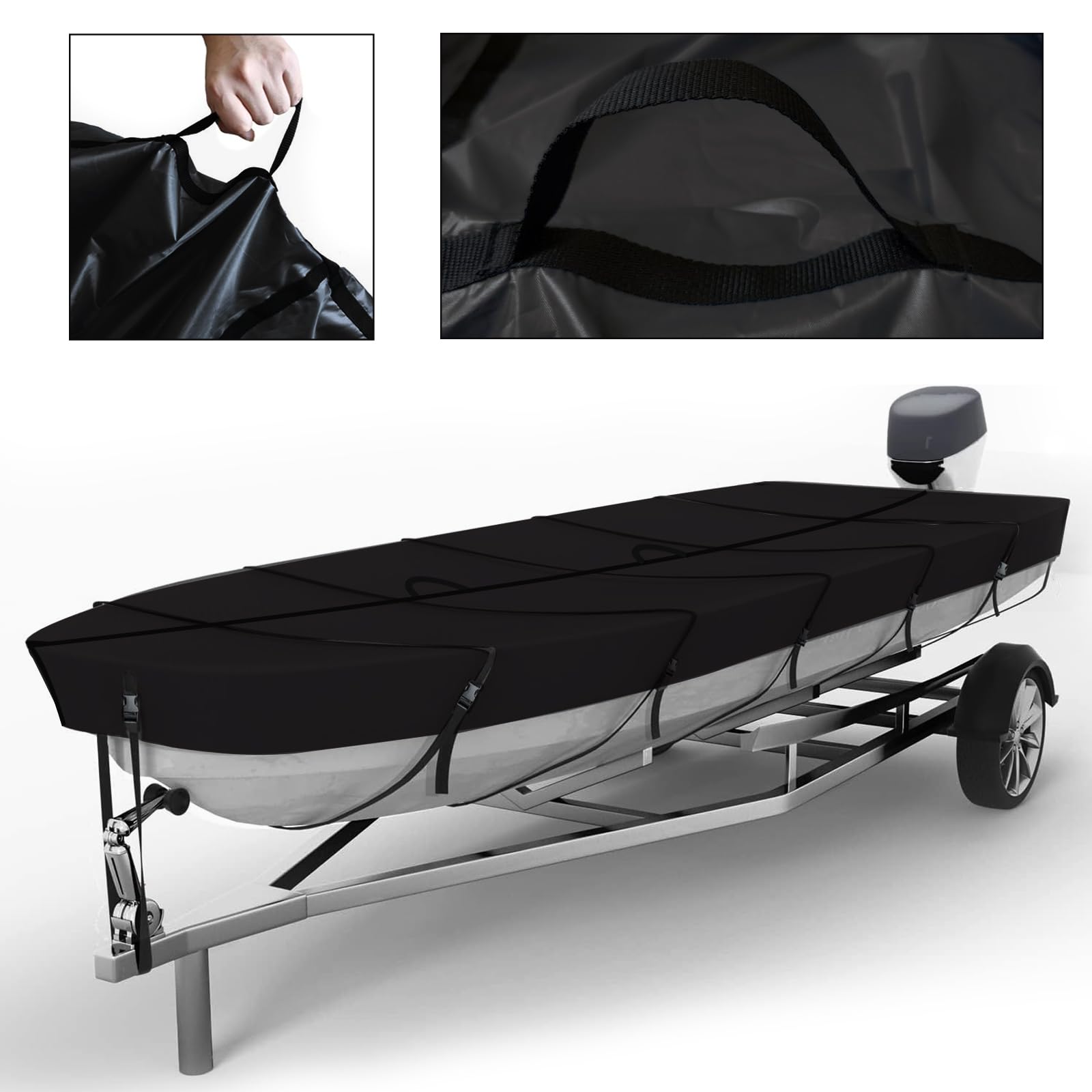 GrondNictory covered boat on trailer in motion illustrating safe transport protection