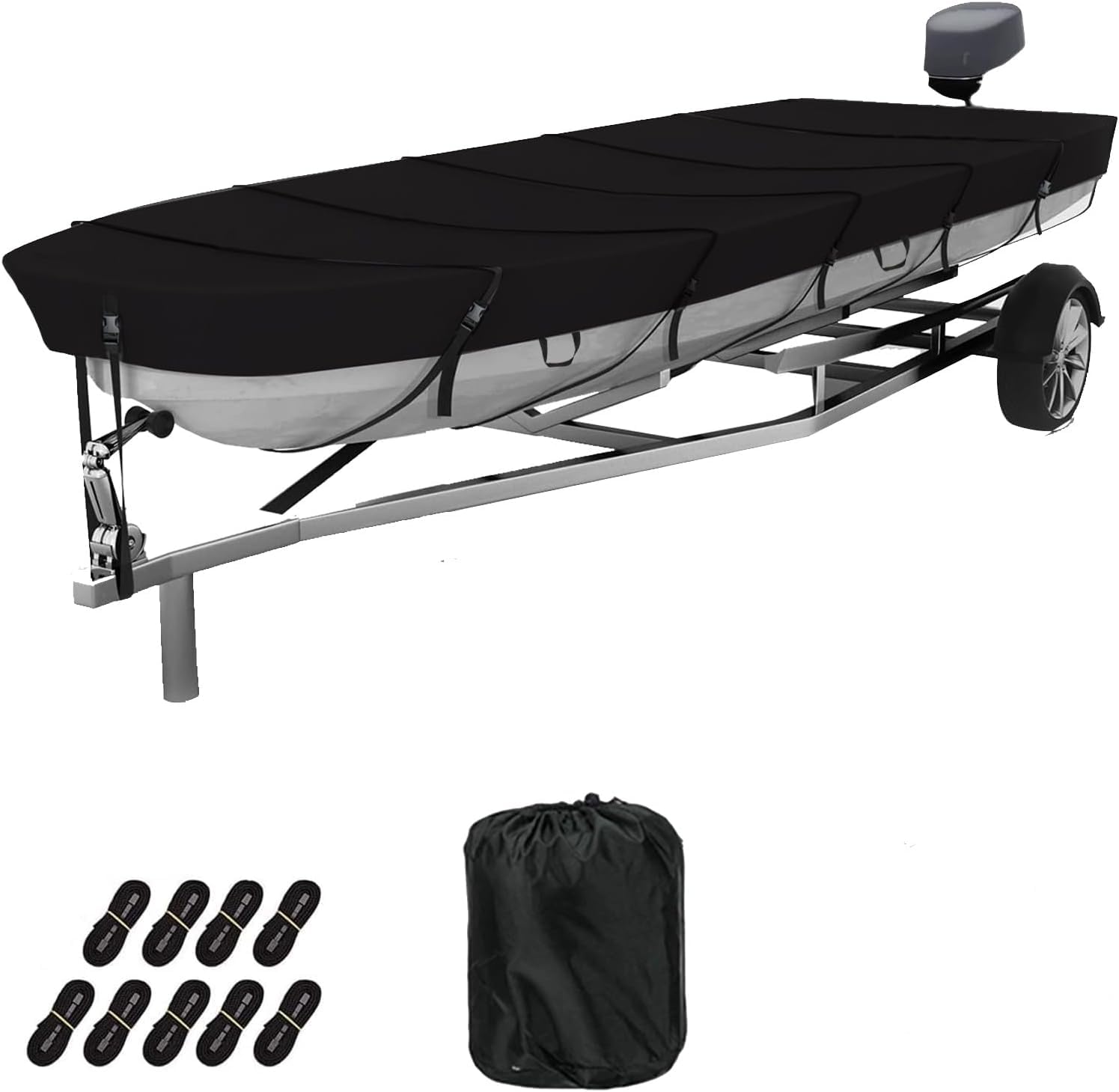 GrondNictory jon boat cover front view showing full-fit protection