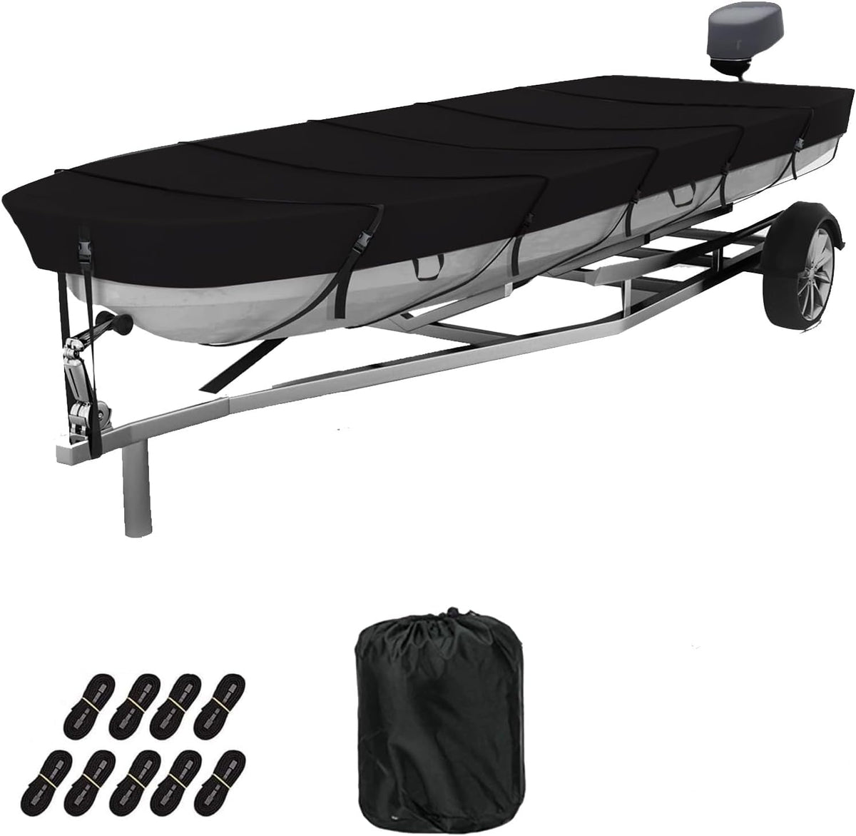 GrondNictory jon boat cover front view showing full-fit protection