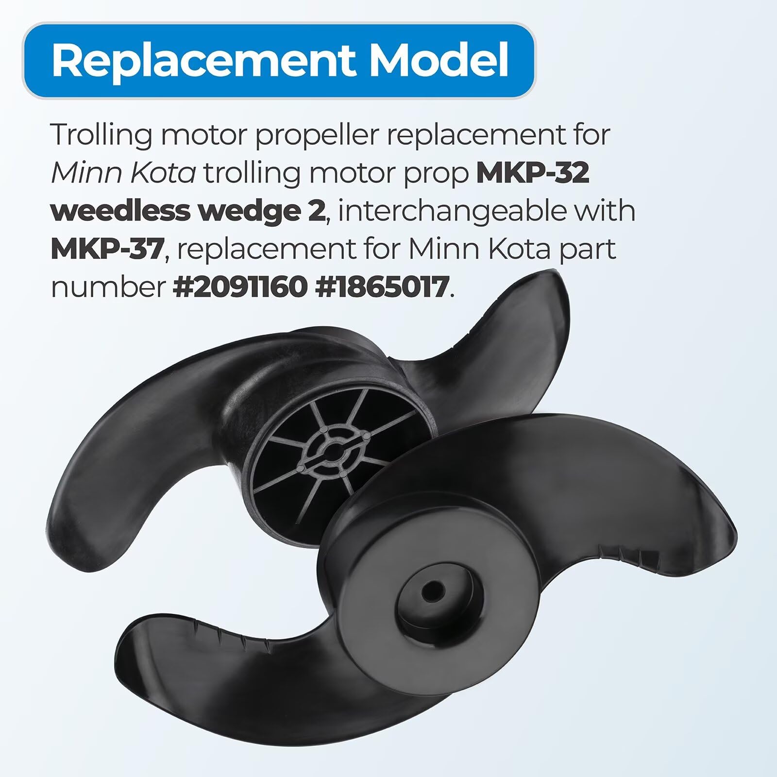 GRONGU MKP-32 installed on a trolling motor demonstrating proper fit and easy replacement