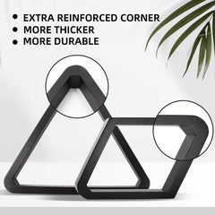 GSE Deluxe 8-ball triangle filled with standard balls demonstrating precise alignment benefit