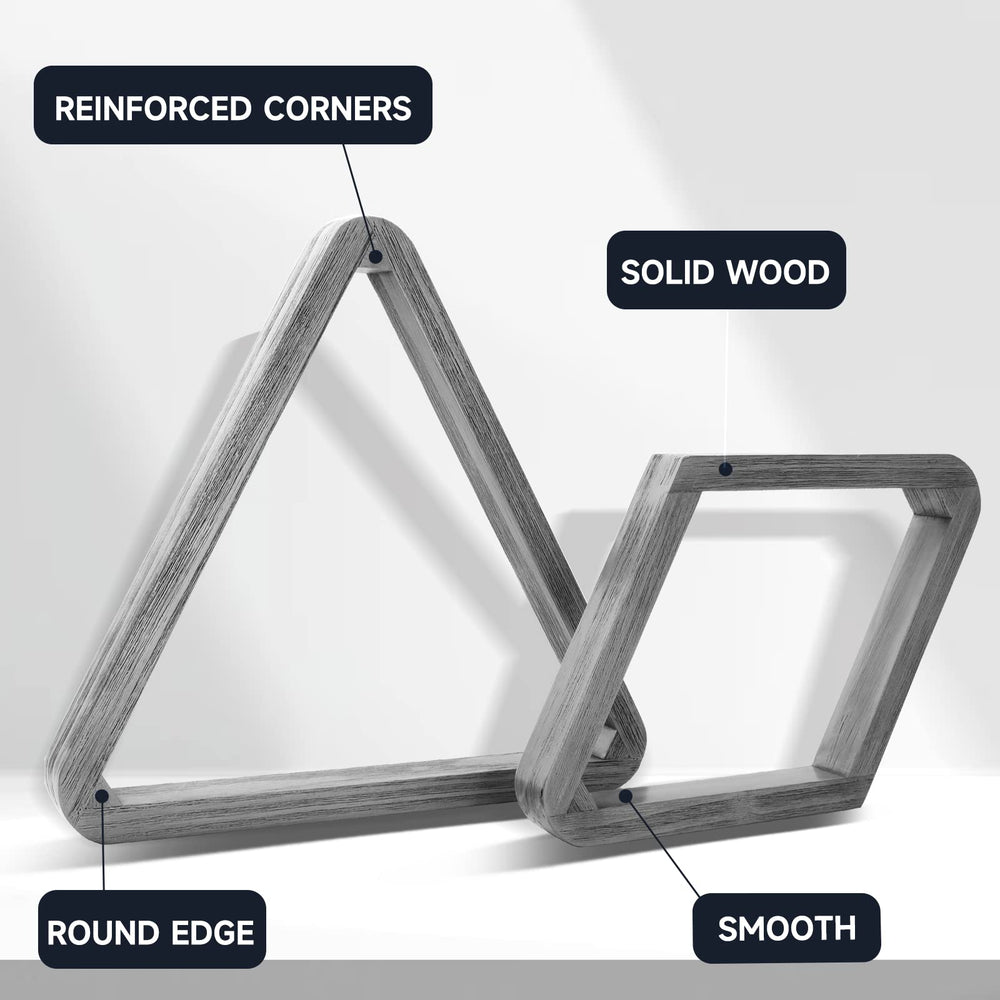 GSE Games & Sports Expert grey diamond rack front view for accurate 9-ball breaks benefit