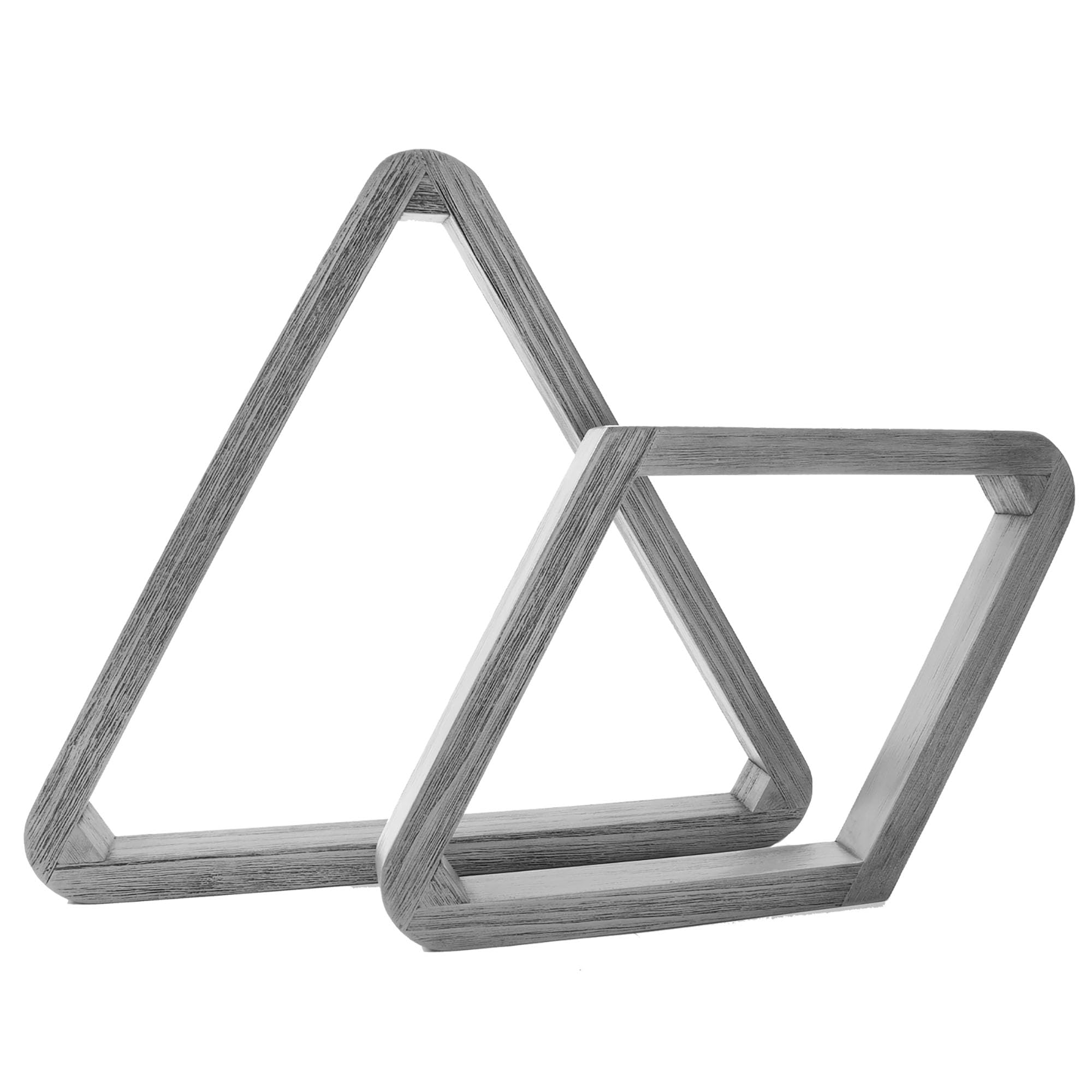 GSE Games & Sports Expert grey triangle rack front view showing neat ball alignment benefit