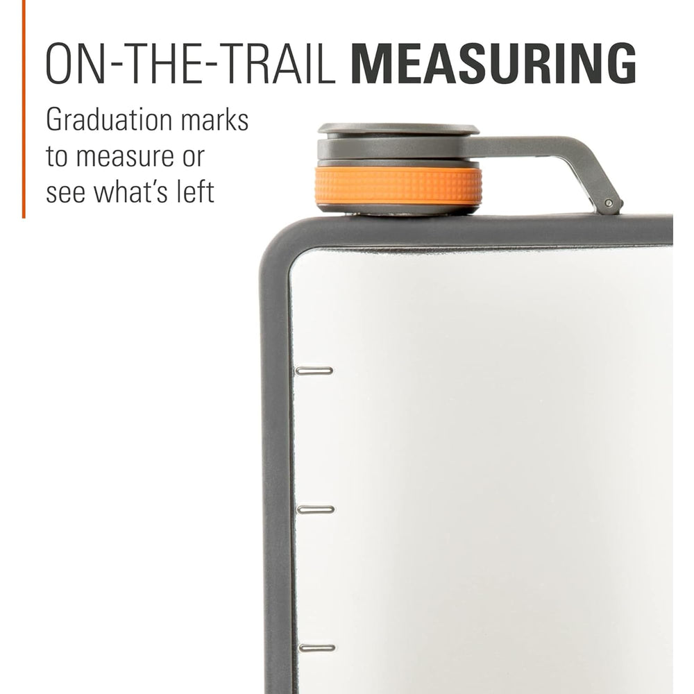 GSI Outdoors flask being filled from a bottle demonstrating easy pouring and use