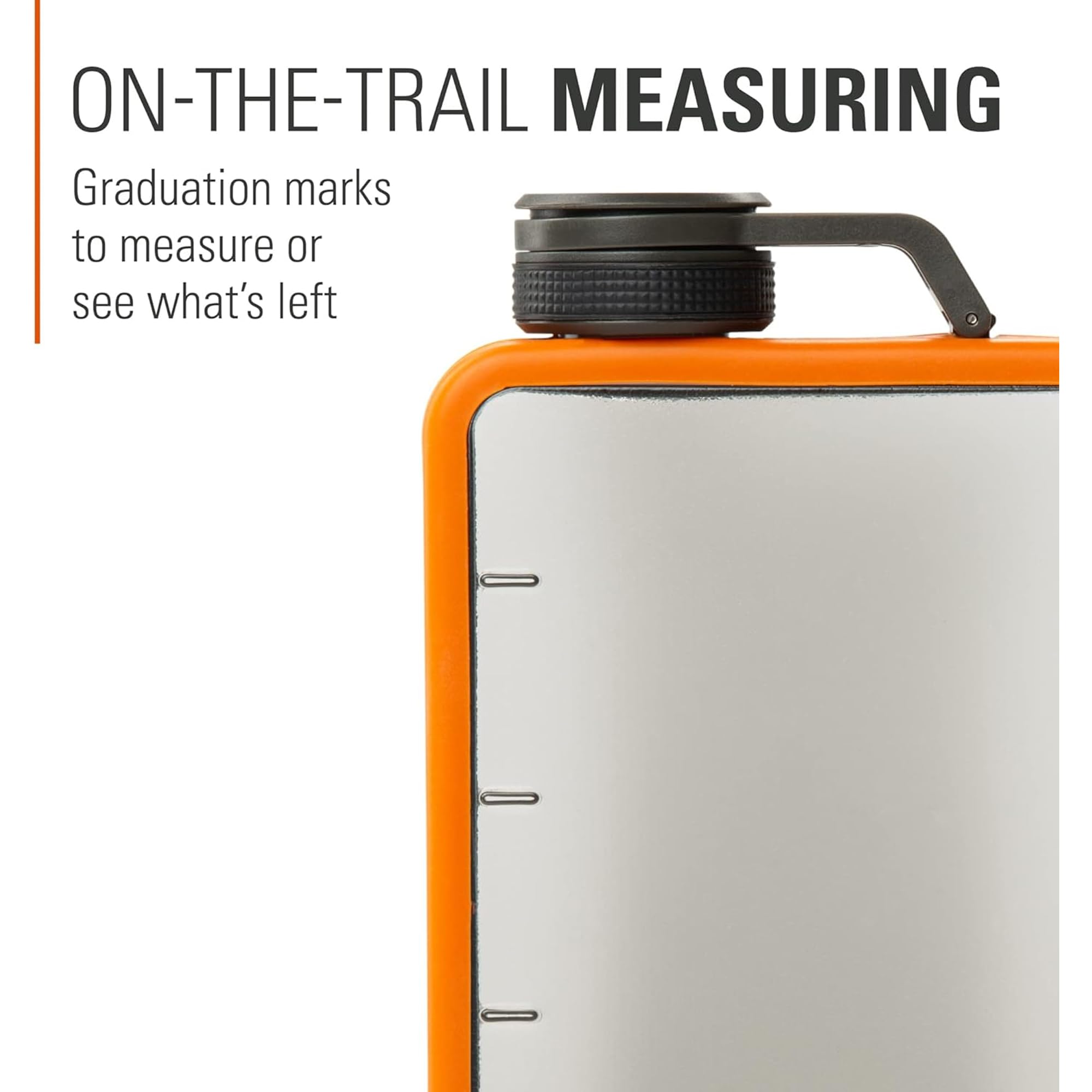 GSI Outdoors Boulder Flask translucent body showing fill level for fast content check benefit