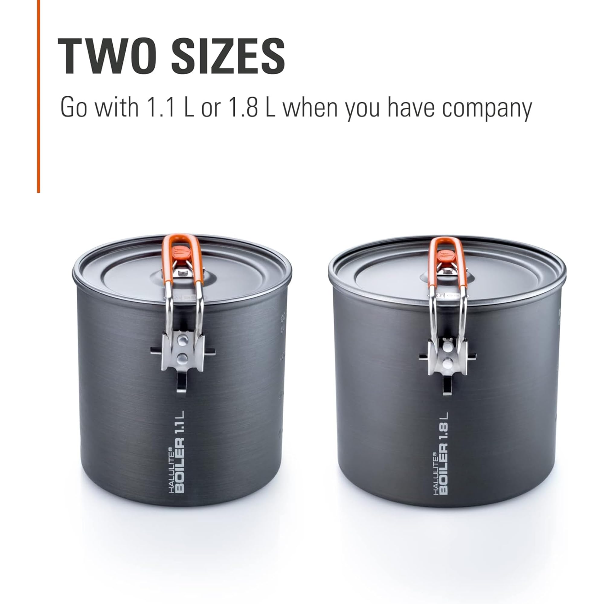 GSI Outdoors Halulite Boiler size scale comparison showing lightweight advantage