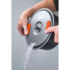 GSI Outdoors pot handle with silicone thumb pad for safer hot handling and improved grip