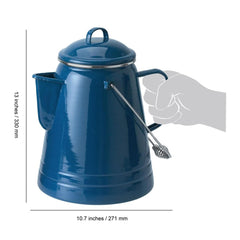 GSI Outdoors Pioneer pot in use at campsite pouring coffee for group, keeps drinks hot