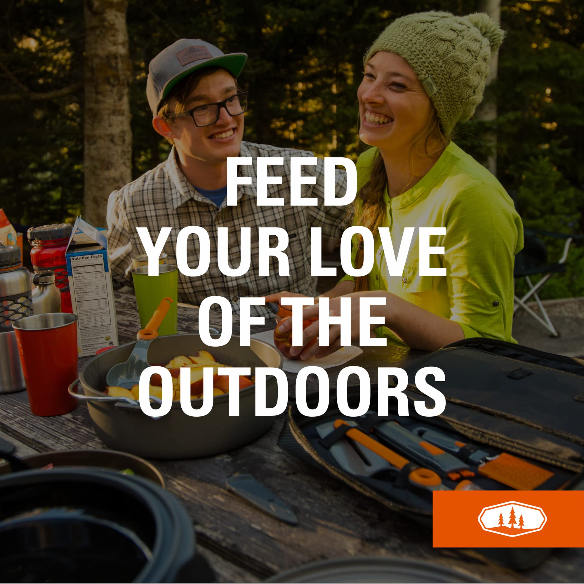 GSI Outdoors tools in use at a campsite showing convenient meal prep