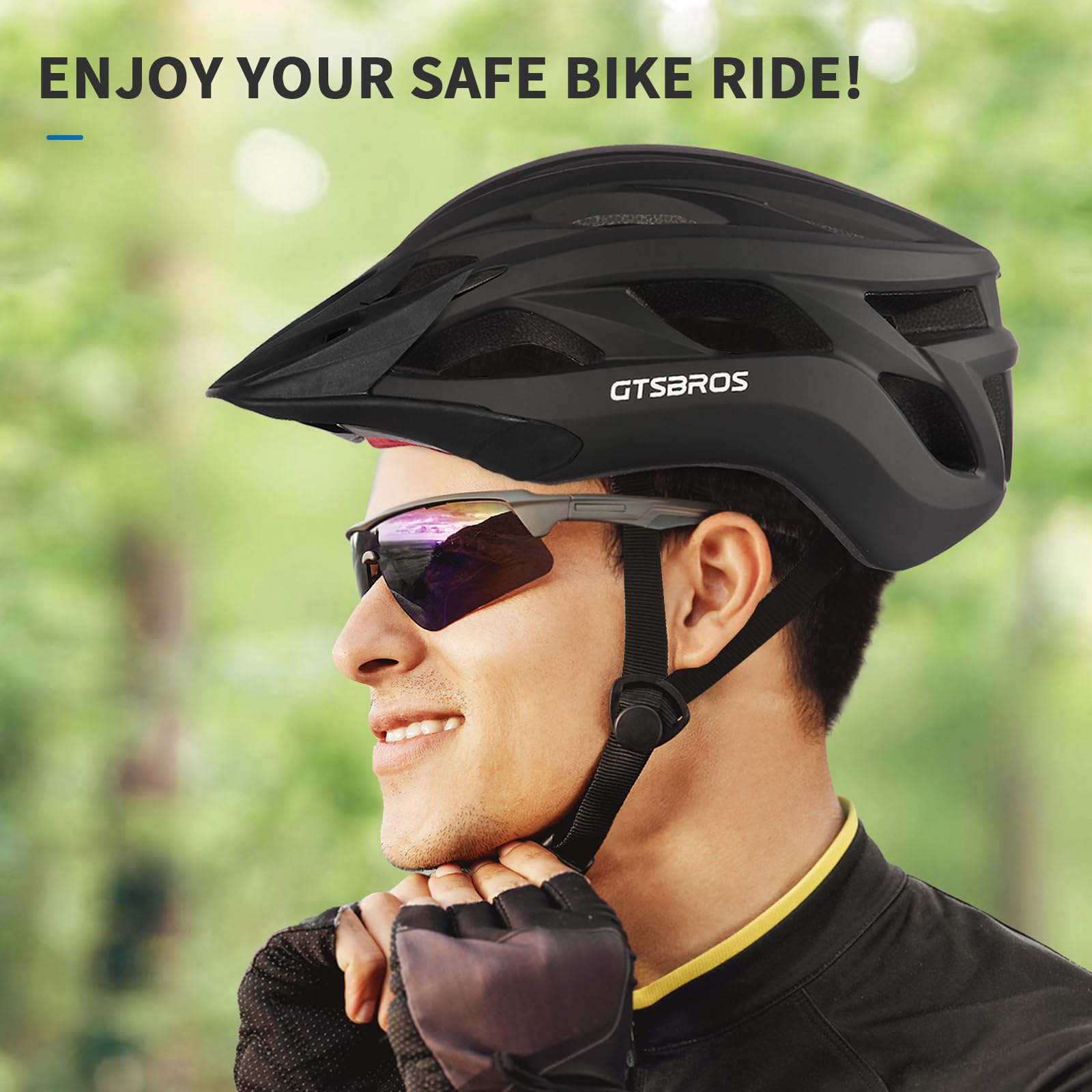 GTSBROS helmet on commuter wearing backpack showing everyday use comfort benefit