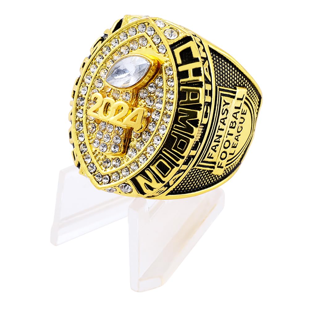 guancrown front view of ring and stand showing championship styling and instant display