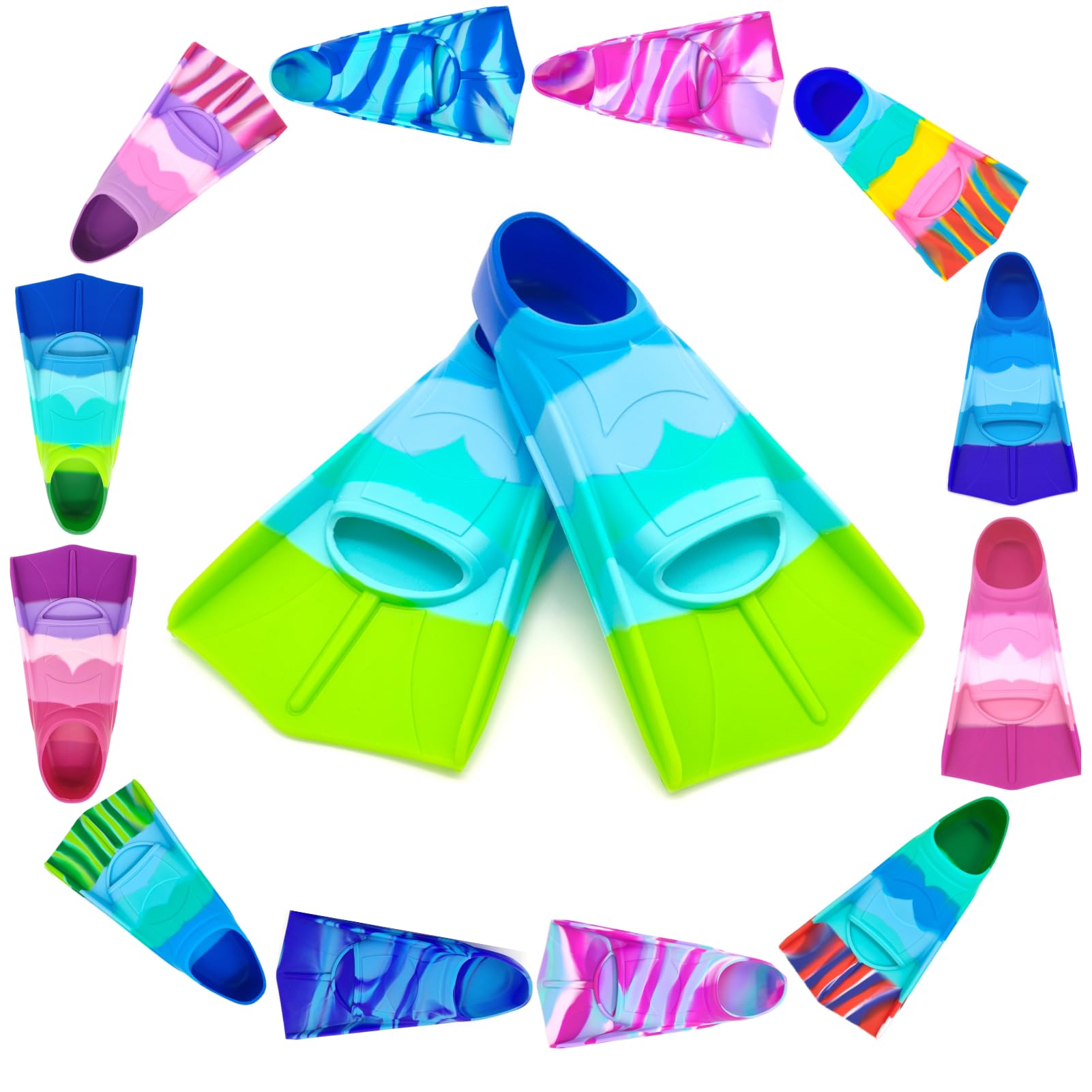 Gugmoy front packaging view showing colorful fins and clear sizing information