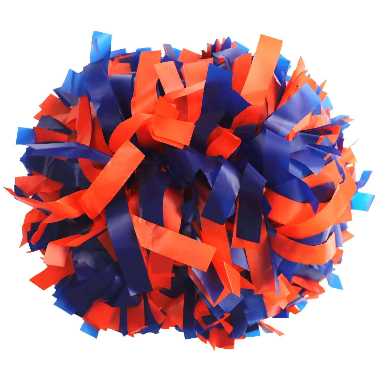 GUIFIER front view of royal blue and orange pom poms showing vibrant colors and volume