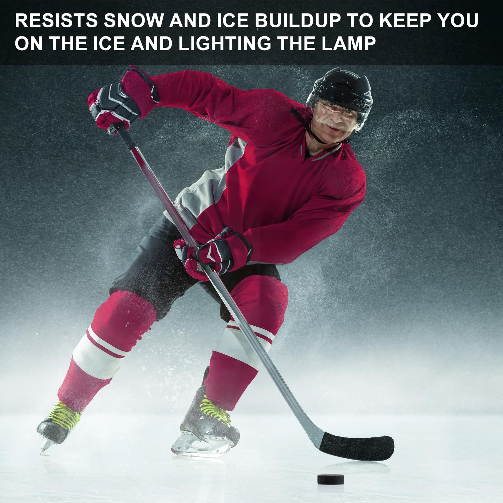 Guirnd hockey tape on blade in wet conditions showing waterproof performance