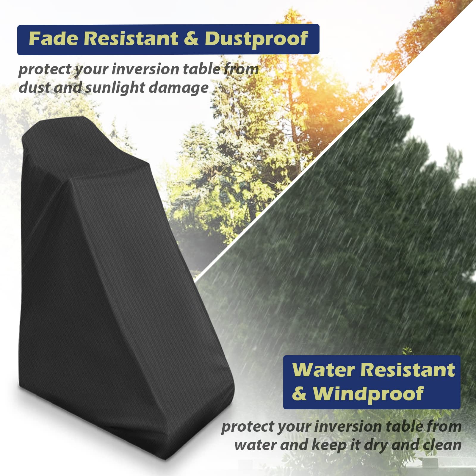 Guisong cover installed on inversion table outdoors protecting from rain and dust benefit