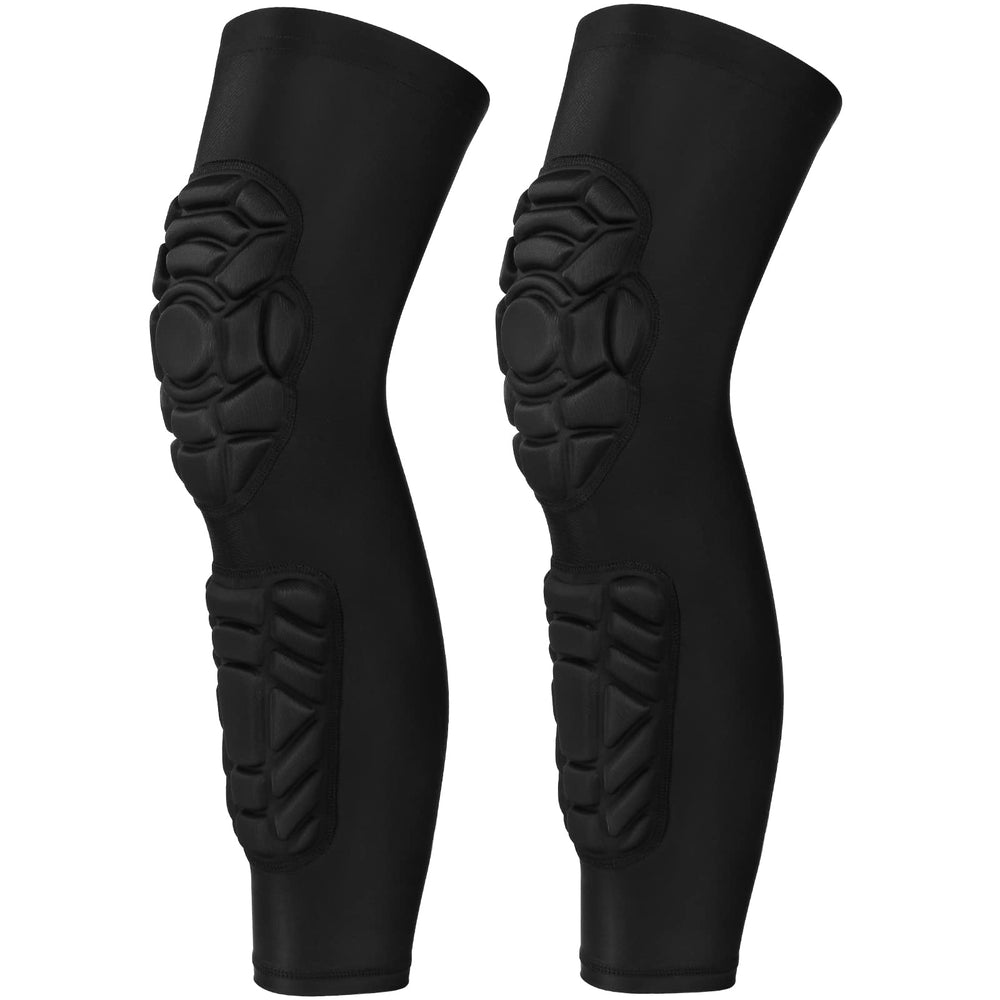 GUOZI front view of both knee and calf sleeves showing fit and protection