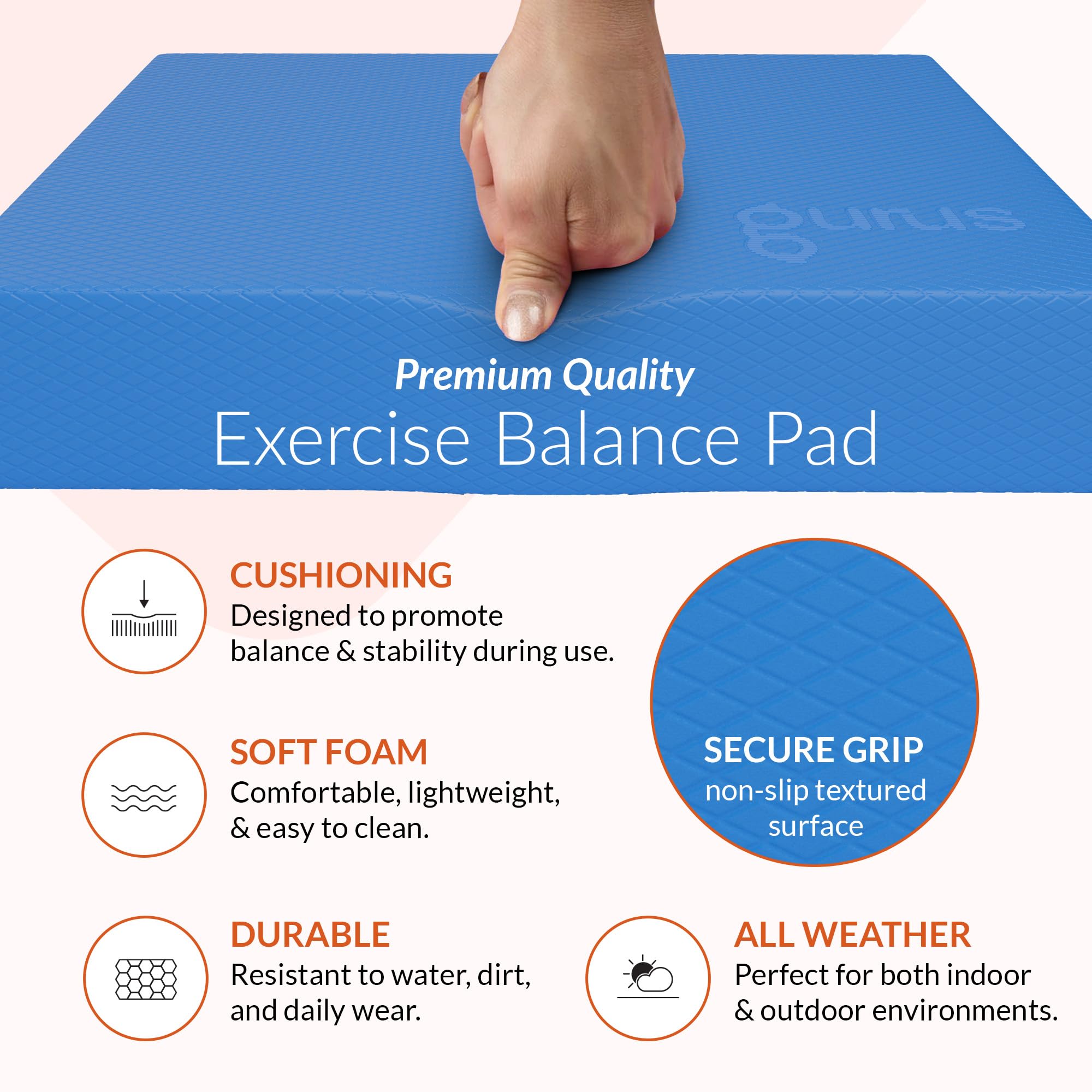 Gurus close-up of textured TPE surface highlighting grip and easy cleaning benefits