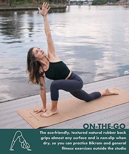 GURUS mat in use with warrior pose demonstrating steady balance