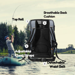 GVANCA padded shoulder straps and three back air cushions, comfort on long trips