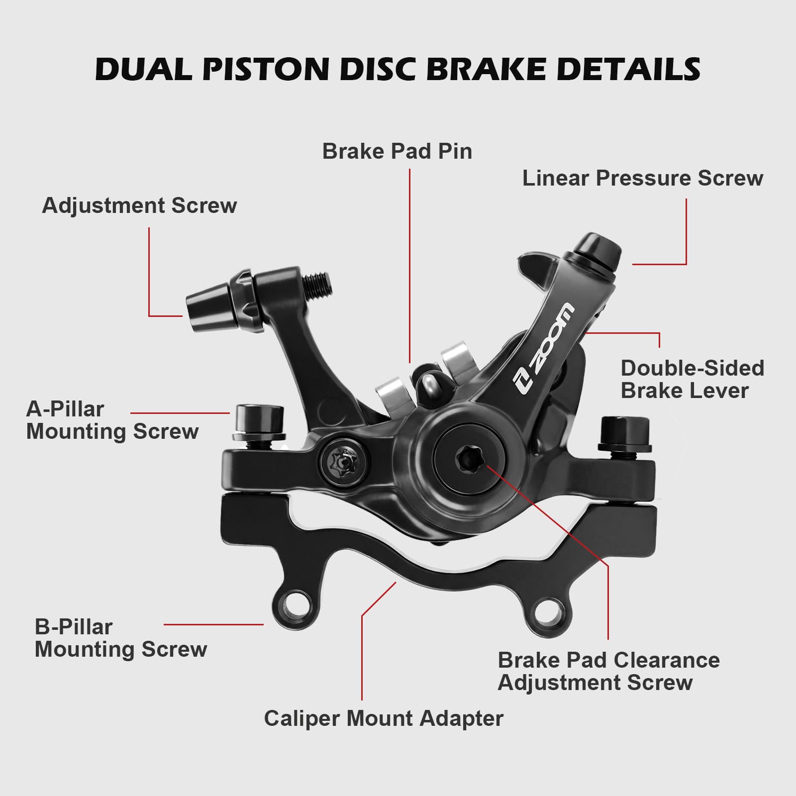 Gylbuz DB-680 pad-to-rotor gap detail showing precise adjustment for consistent performance
