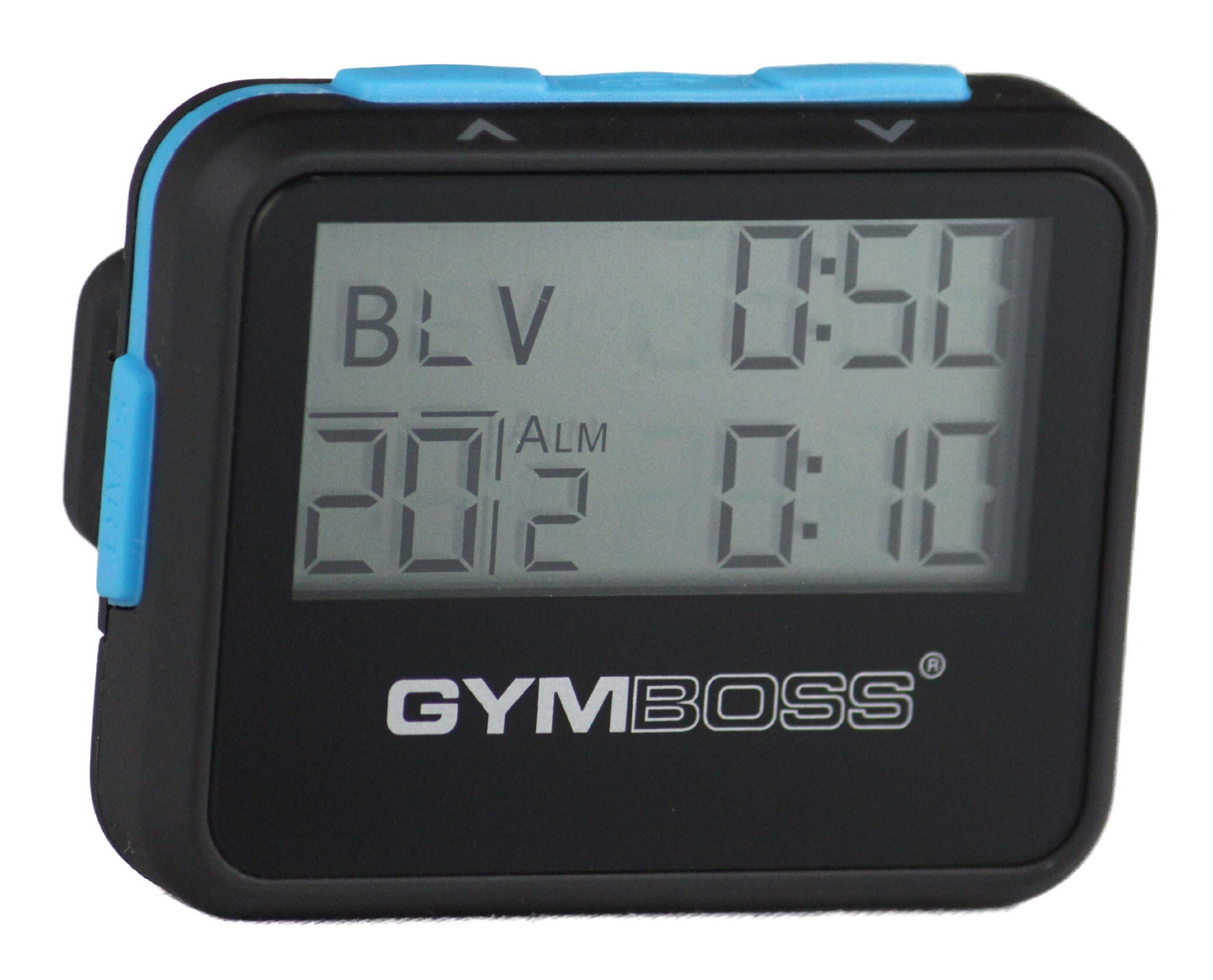 Gymboss close-up of buttons and display highlighting easy programming and readable digits