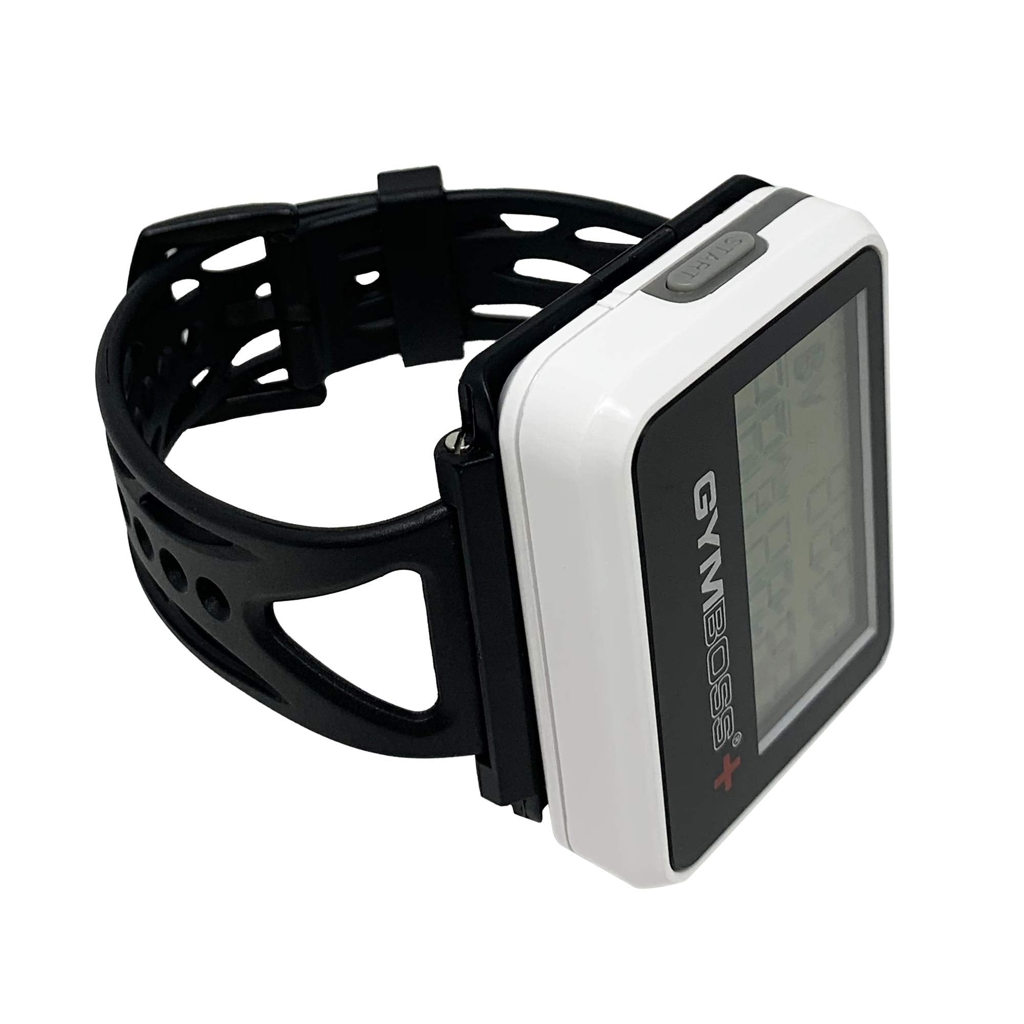 Gymboss on runner in rain outdoors, Gymboss weather-resistant for wet training