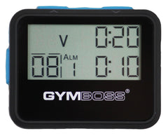 Gymboss attached to watchstrap on wrist showing secure fit and clear vibration feedback