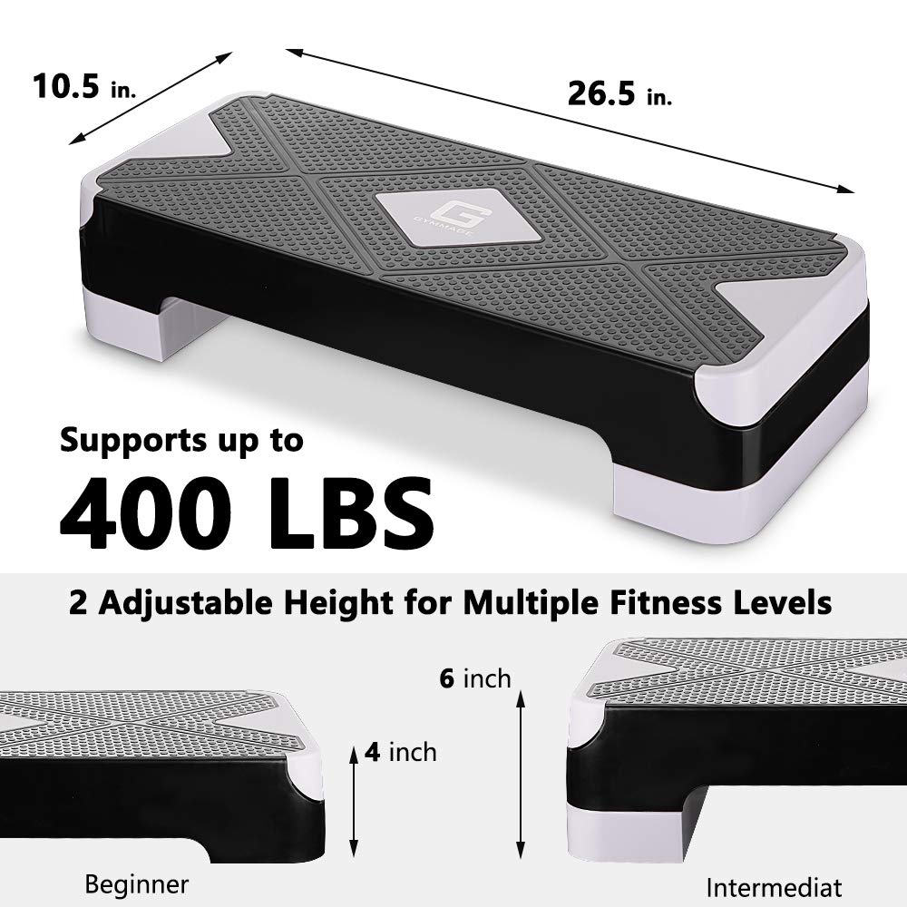 GYMMAGE non-slip rubber feet detail protecting floors and keeping stepper steady during moves