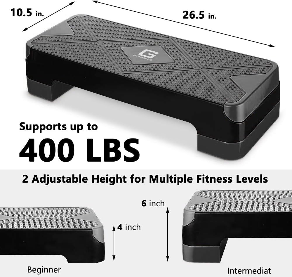 GYMMAGE side view at 4 inch height illustrating low-impact option benefit