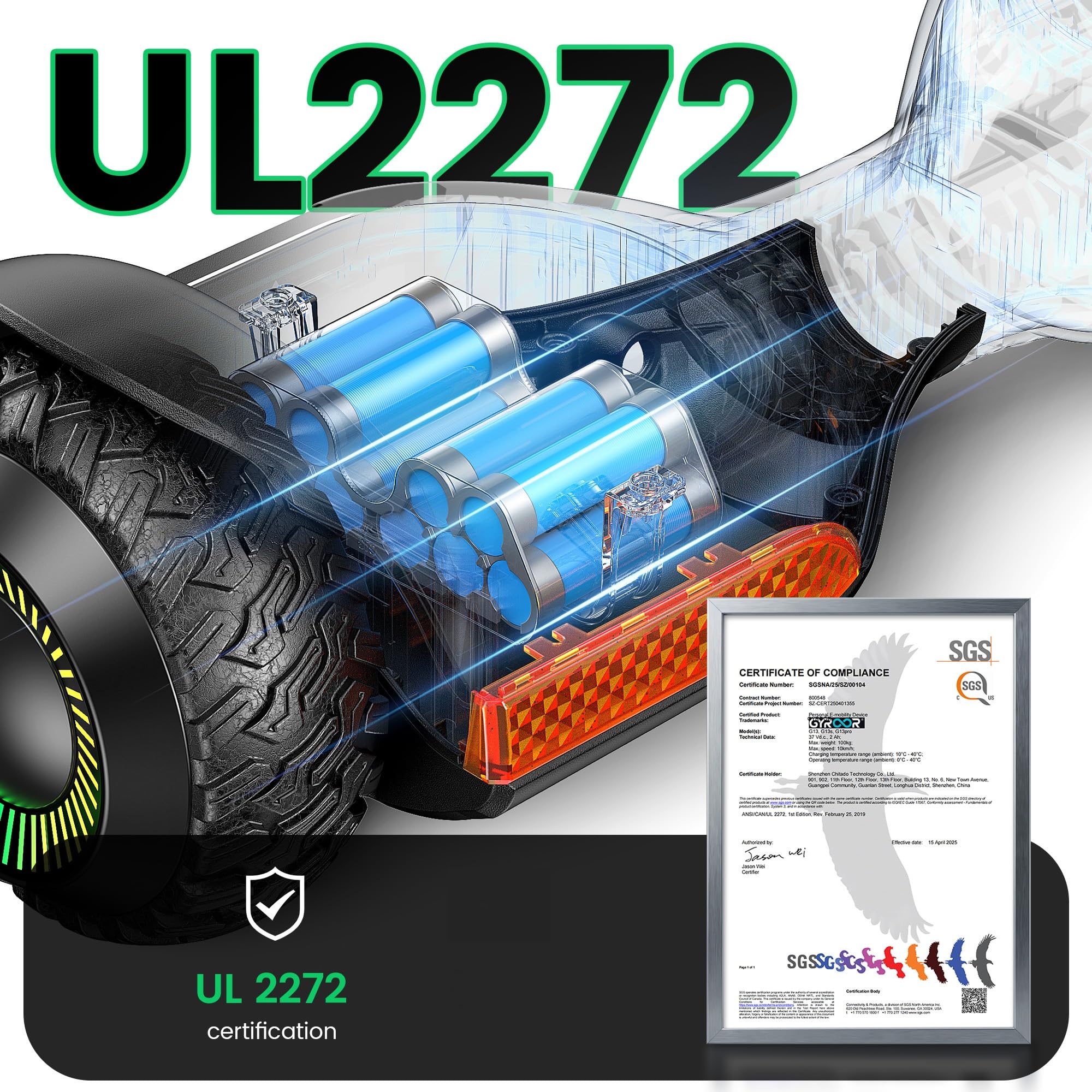 Gyroor G13 attached to K2 seat demonstrating go-kart conversion option