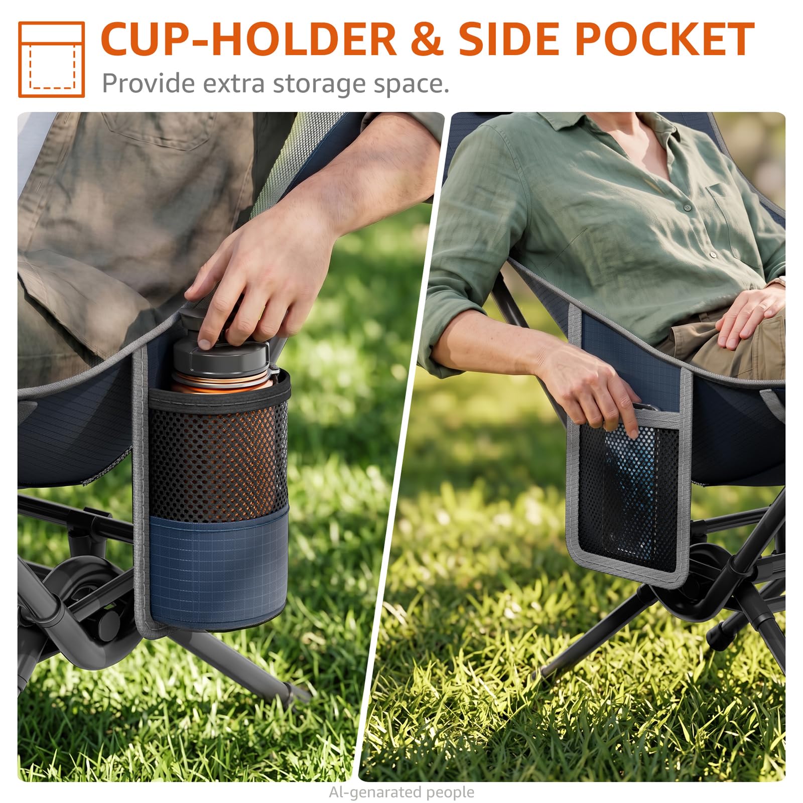 HAAGEEP chair in use at campsite providing relaxing swinging comfort
