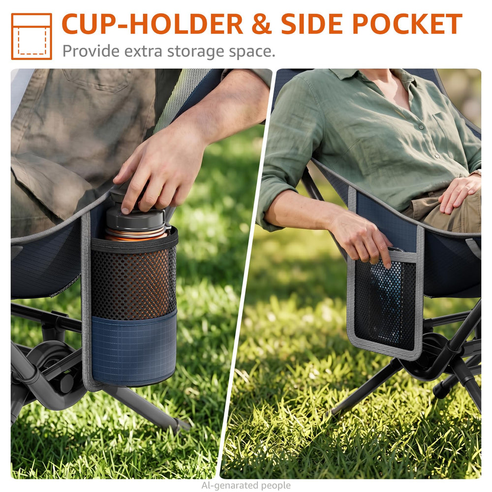 HAAGEEP chair in use at campsite providing relaxing swinging comfort