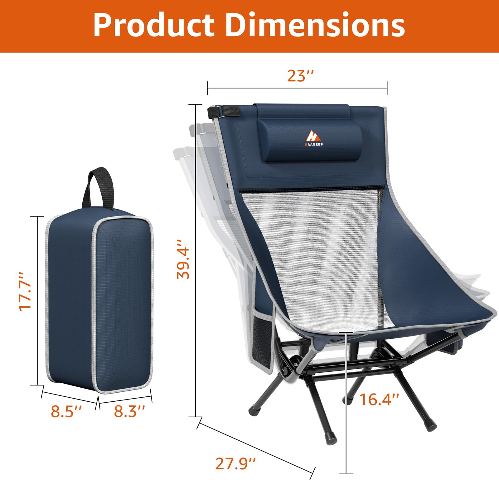 HAAGEEP folded chair inside carry bag for easy transport convenience