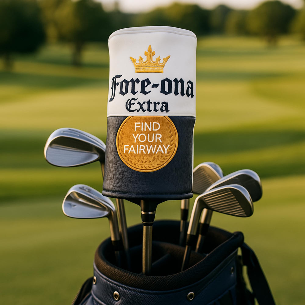 HahaHome Fore-ona attached to golf bag in outdoor setting for style benefit