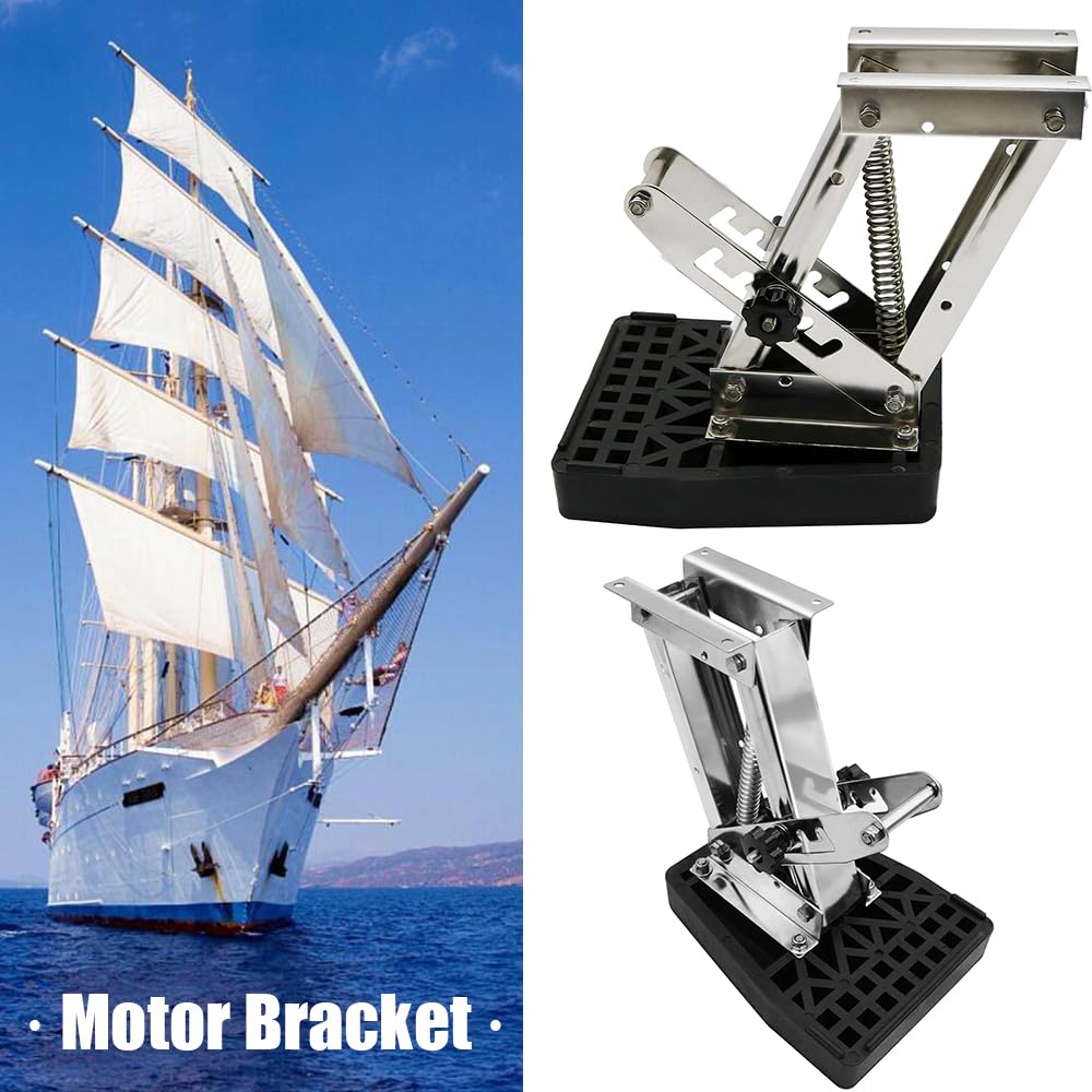 Haida bracket installed on transom side view offering secure auxiliary support benefit