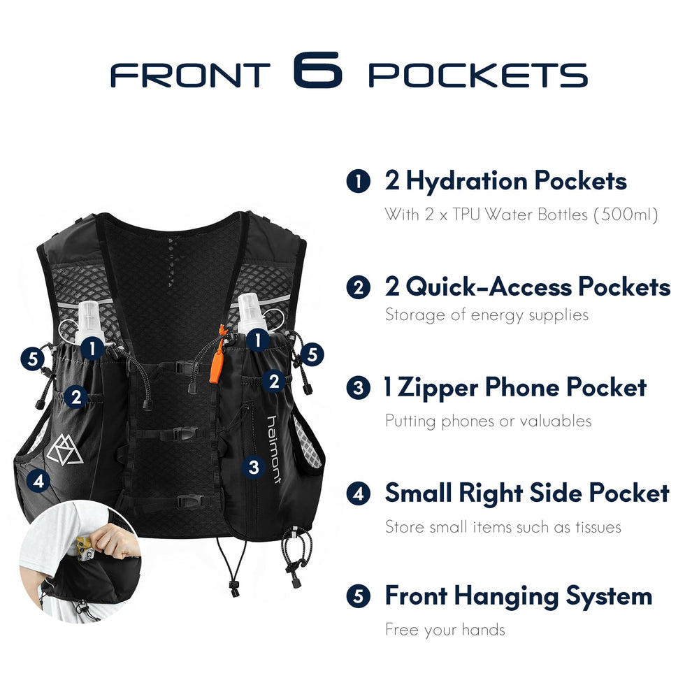 Haimont sternum buckle and dual adjust system offering secure fit