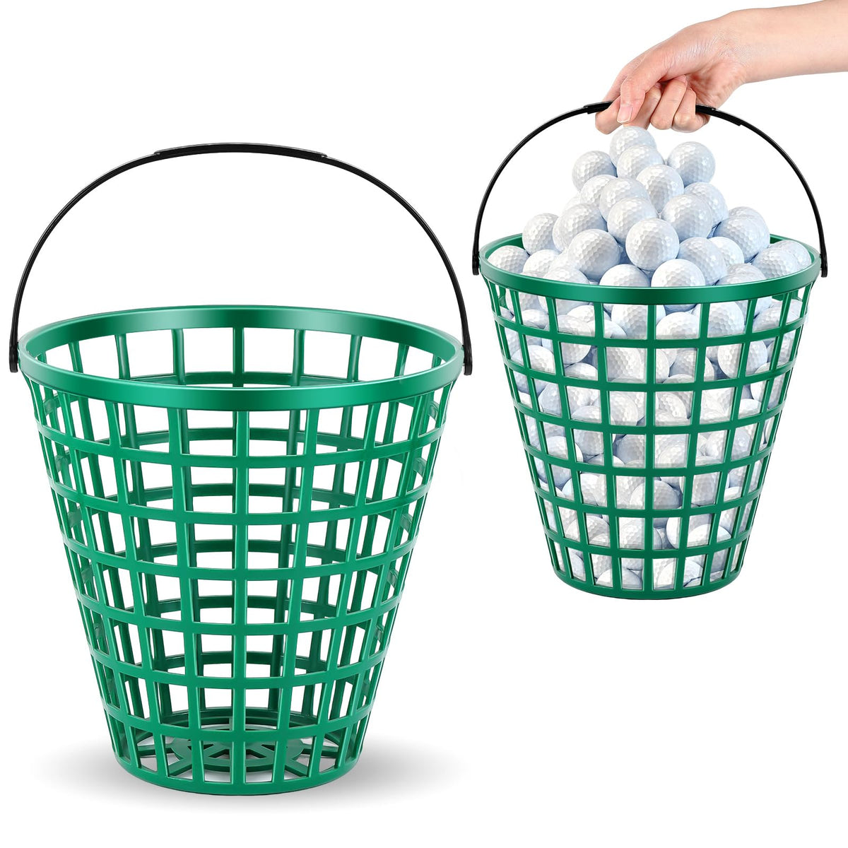 Halloscume front view basket set showing compact stackability and easy carrying