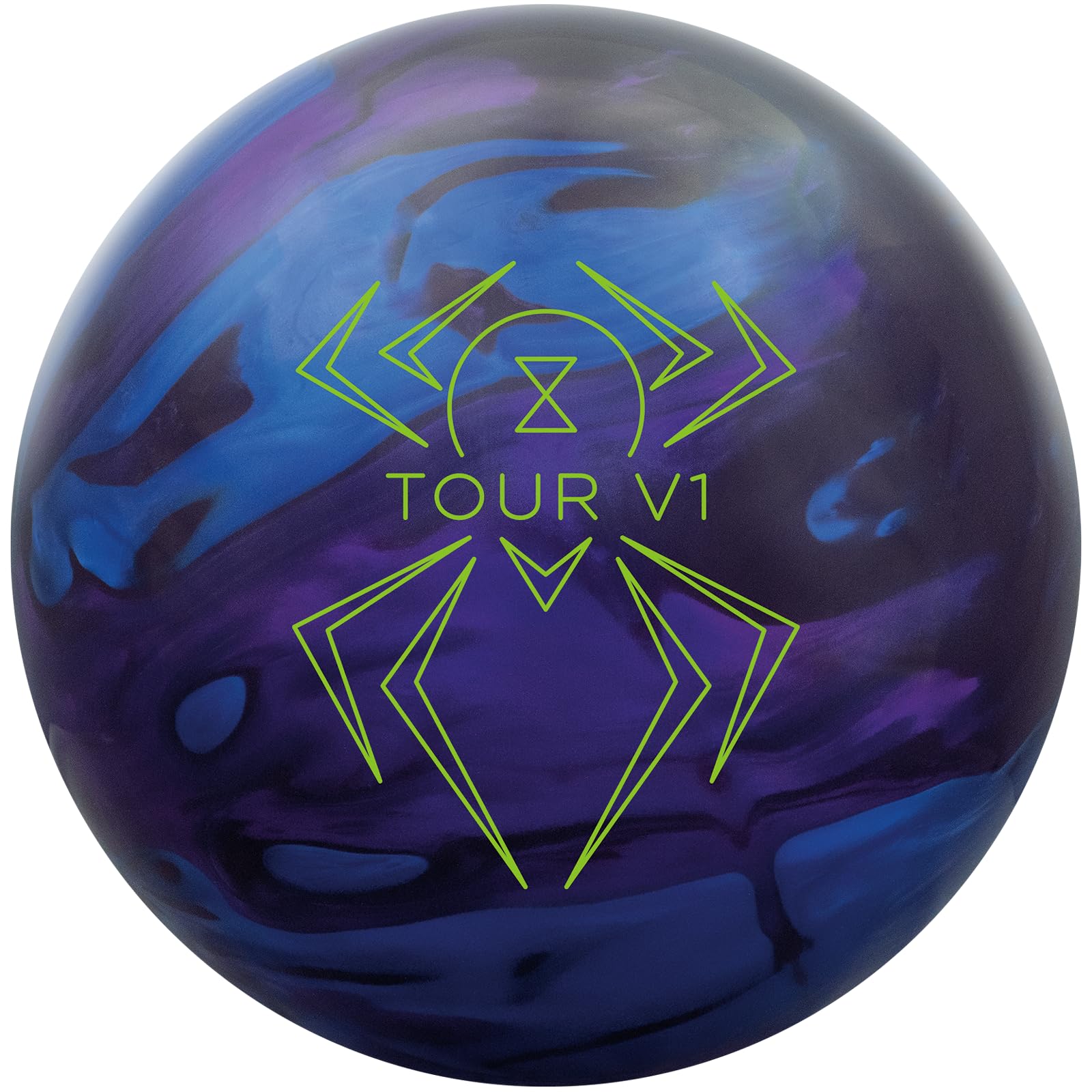 Hammer Black Widow Tour V1 front view showing coverstock and logo for consistent lane read