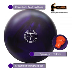Hammer Purple Pearl in-use shot of bowler release demonstrating steadier line