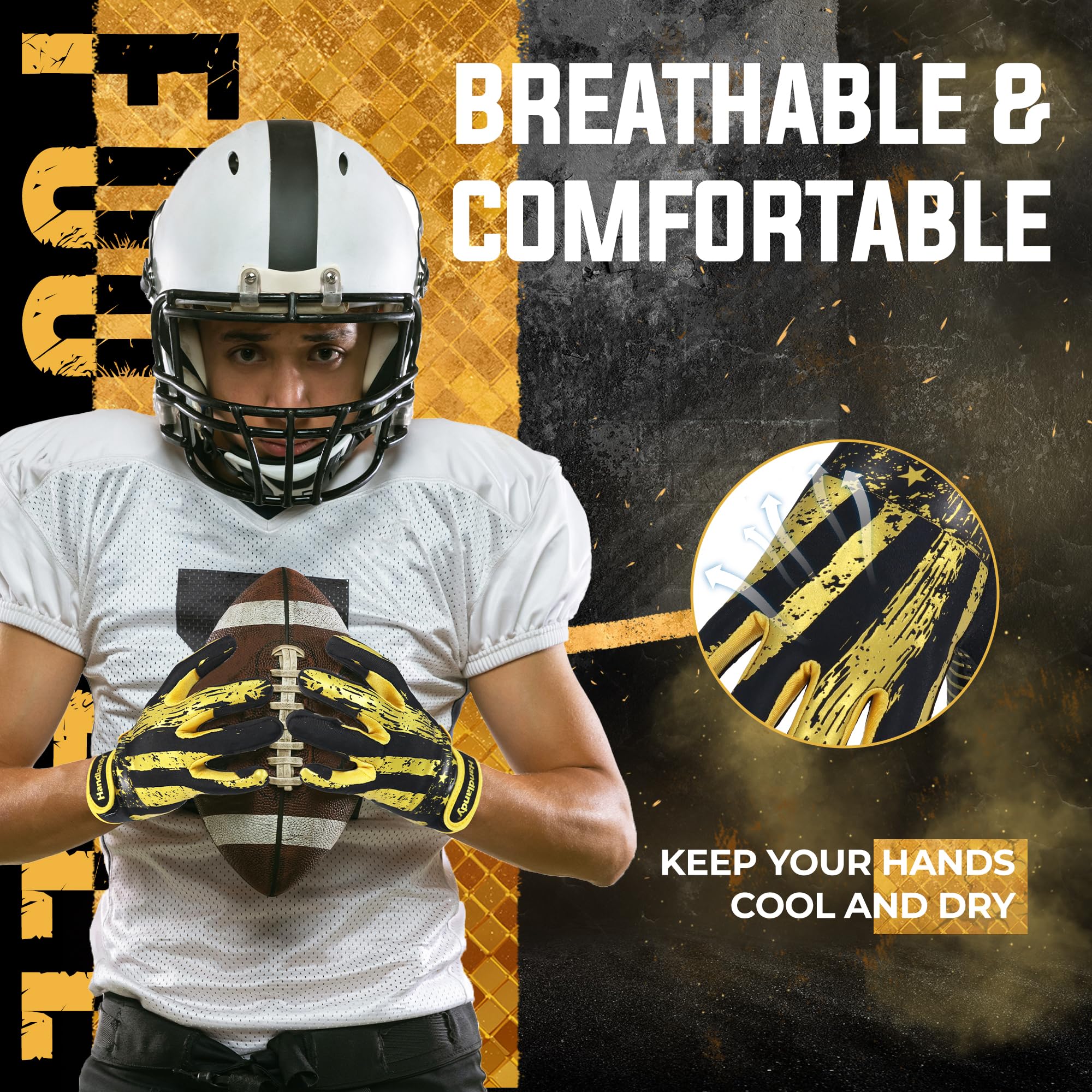 HANDLANDY back-of-glove spandex detail for flexible breathable comfort